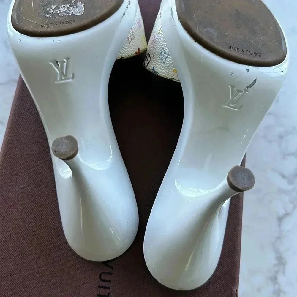 Louis Vuitton x  Murakami Mule Sandals size 36.5 white multicolor - Picture 6 of 12